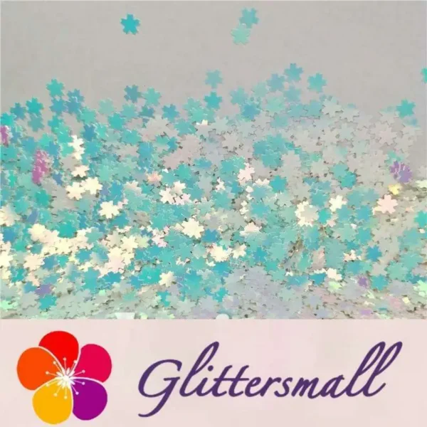 IMG_20191230_210513_567db652-d5f4-4b6c-867f-ae436b4939a3.webp 5mm Cherry Blossoms (Sakura) Shaped Iridescent Ice Blue Glitter C021R