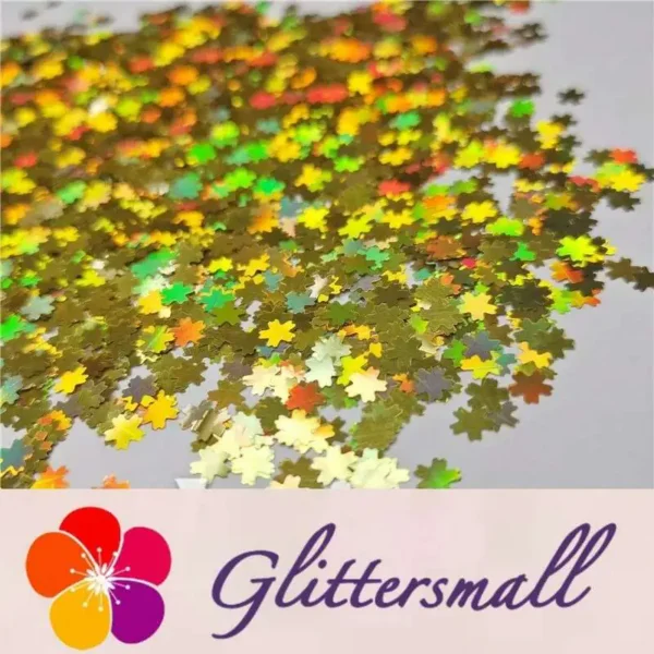 IMG_20191230_210652_23cb07a7-5c0a-41f3-83ca-ce14ecb7b4ad.webp 5mm Cherry Blossoms (Sakura) Shaped Holographic Gold Glitter LB0210