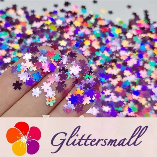 IMG_20191230_211742_f275d9cf-337c-47d7-8a65-b40e33bfd1e5.webp 5mm Cherry Blossoms (Sakura) Shaped Holographic Pink Glitter LB0901