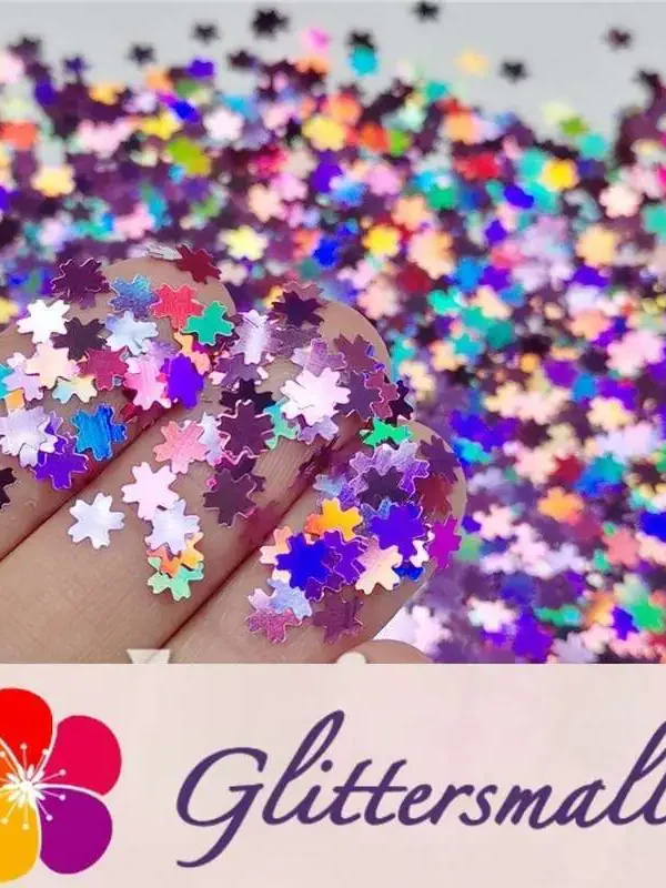 5mm Cherry Blossoms (Sakura) Shaped Holographic Pink Glitter LB0901