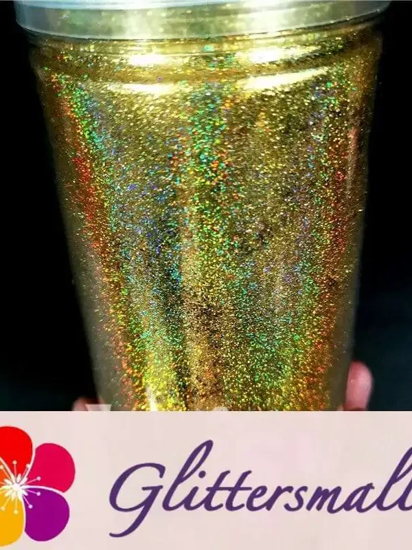 0.2mm Holographic Pigment Gold Glitter Cosmetic Grade SLG003