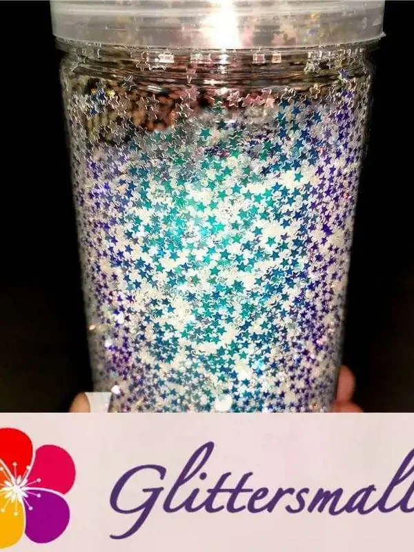 3mm Star Shaped Green Iridescent Glitter LZ321A