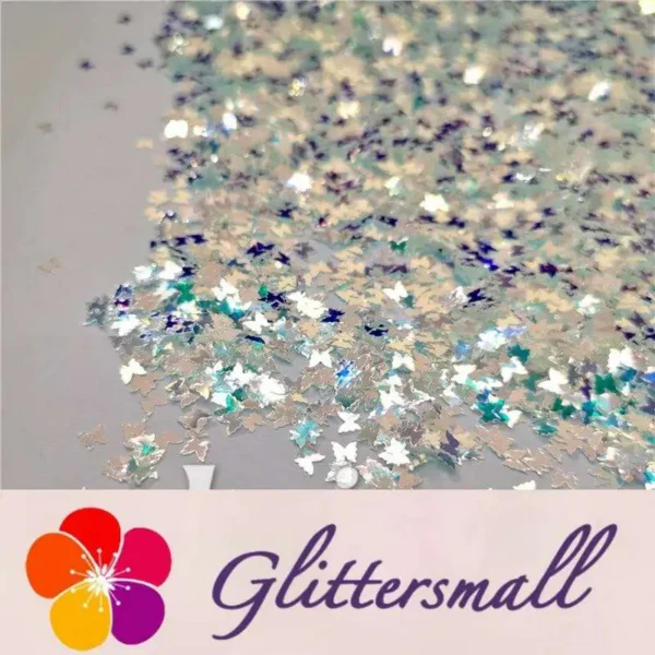 3mm Butterfly Shaped Green Iridescent Glitter LZ321A