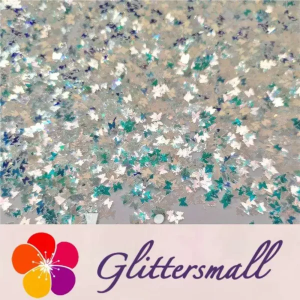 3mm Butterfly Shaped Green Iridescent Glitter LZ321A