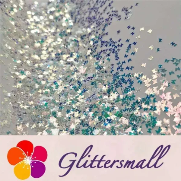 3mm Butterfly Shaped Green Iridescent Glitter LZ321A