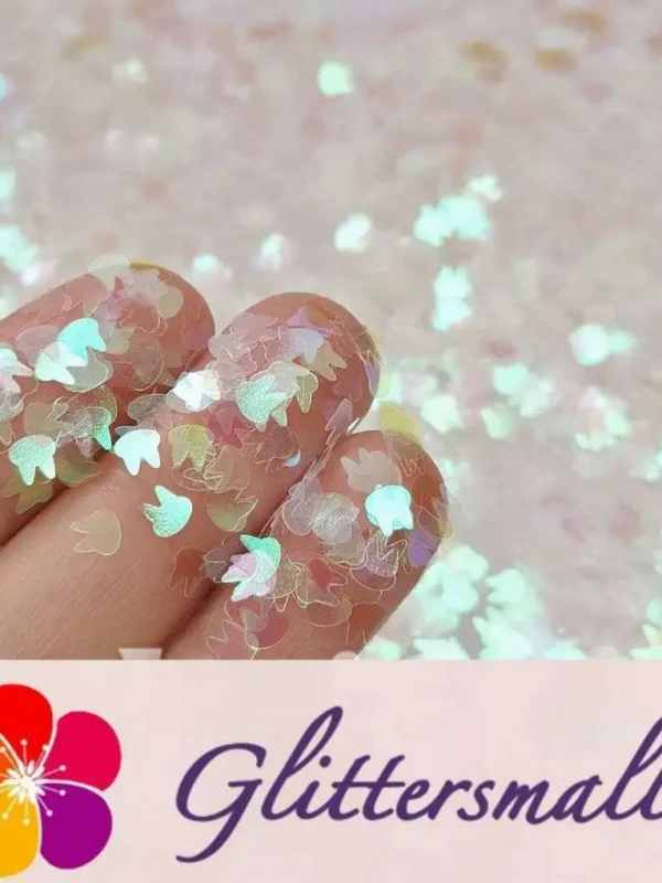 4mm Rabbit Bunny Shapes Dream Pink Iridescent Glitter C003