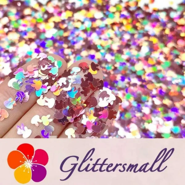 IMG_20200124_200422_816a558b-2b05-4534-b14a-9edb0b172abe.webp 4mm Rabbit Bunny Shapes Laser Hazy Pink Glitter LB0911