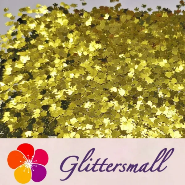 4mm Rabbit Bunny Shapes Gold Glitter B0203