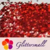 9mm Eight Pointed Star Shapes Laser Red Glitter LB0300