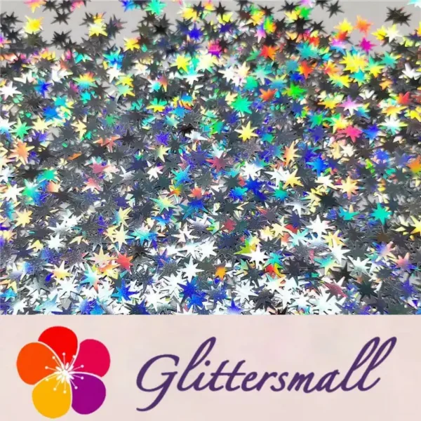 IMG_20200124_203954_27ba4059-997d-436e-83d5-a2035f47e203.webp 9mm Eight Pointed Star Shapes Laser Silver Glitter LB0100