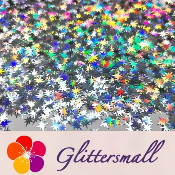 IMG_20200124_204010_7ee1f765-fd81-4a1e-8e38-e73db4563fcb.webp 9mm Eight Pointed Star Shapes Laser Silver Glitter LB0100