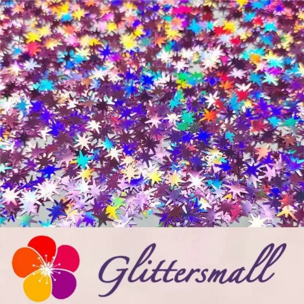 IMG_20200124_204927_eeb4fedd-0850-4871-bb86-9b063748bc75.webp 9mm Eight Pointed Star Shapes Laser Pink Glitter LB0901