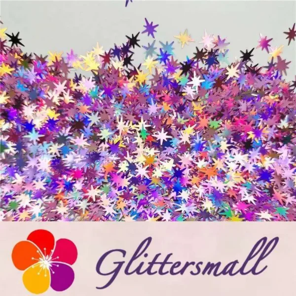 IMG_20200124_205031_b42fb355-090c-4d17-9dc4-02418cef9875.webp 9mm Eight Pointed Star Shapes Laser Pink Glitter LB0901