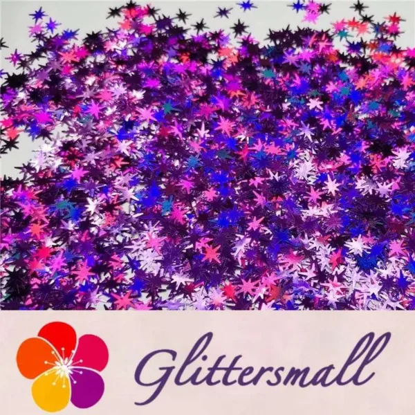 IMG_20200124_205321_852abf8b-e293-443d-849c-e8f70125f231.webp 9mm Eight Pointed Star Shapes Laser Purple Glitter LB0800