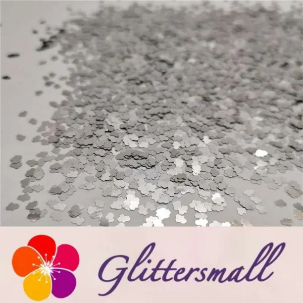 3mm Cloud Shapes Silver Glitter B0100