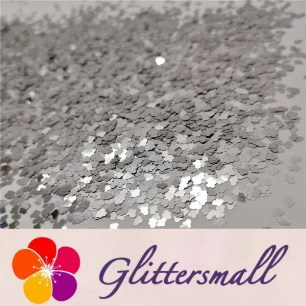 3mm Cloud Shapes Silver Glitter B0100