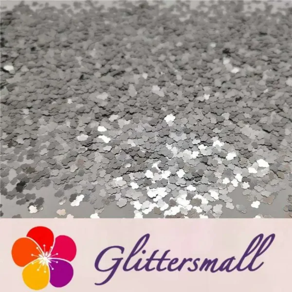 3mm Cloud Shapes Silver Glitter B0100