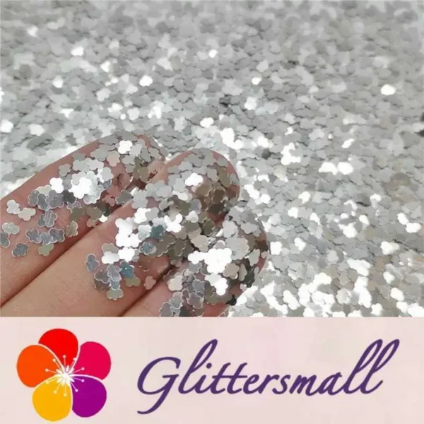 3mm Cloud Shapes Silver Glitter B0100