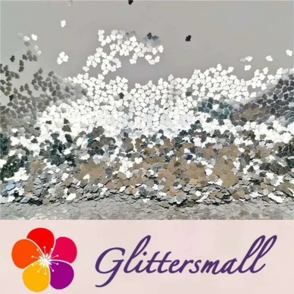 3mm Cloud Shapes Silver Glitter B0100