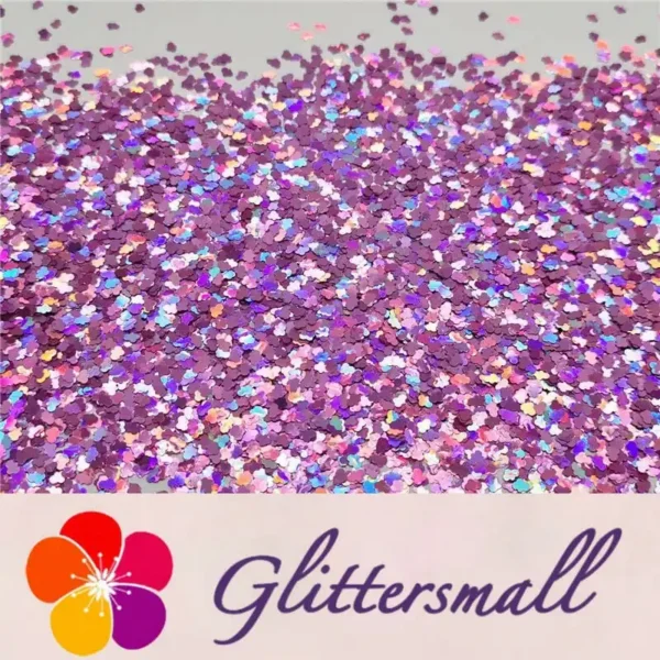 3mm Cloud Shapes Laser Pink Glitter LB0901