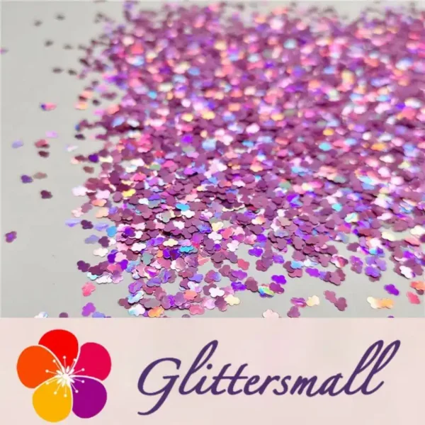 3mm Cloud Shapes Laser Pink Glitter LB0901