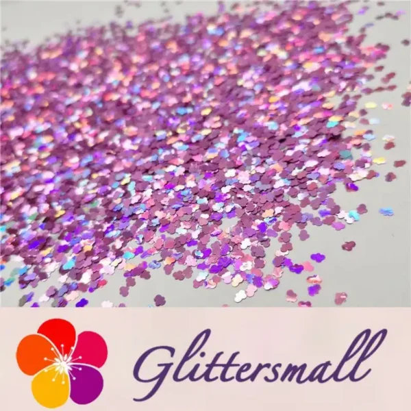 3mm Cloud Shapes Laser Pink Glitter LB0901