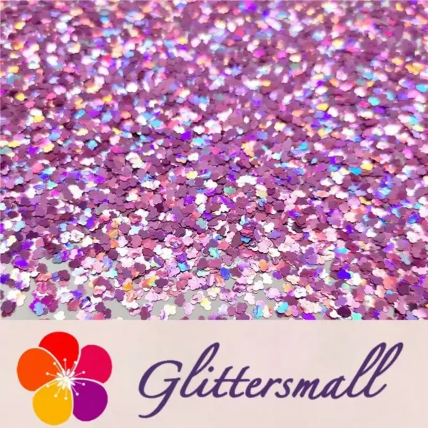 3mm Cloud Shapes Laser Pink Glitter LB0901