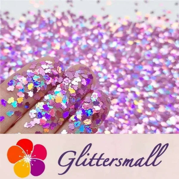 3mm Cloud Shapes Laser Pink Glitter LB0901