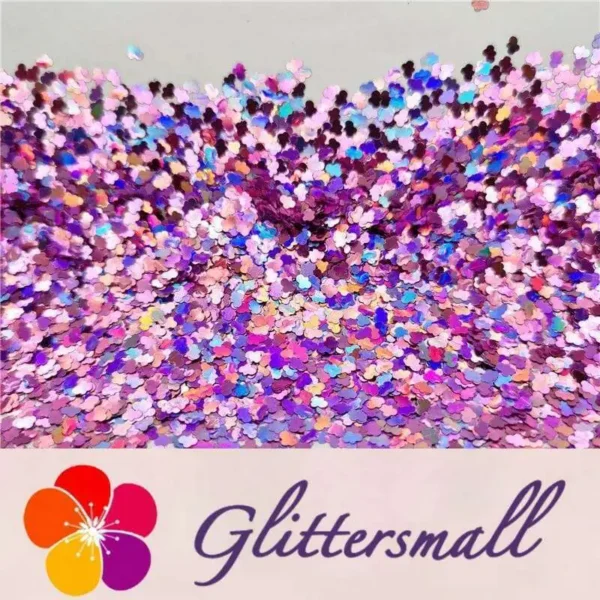 3mm Cloud Shapes Laser Pink Glitter LB0901