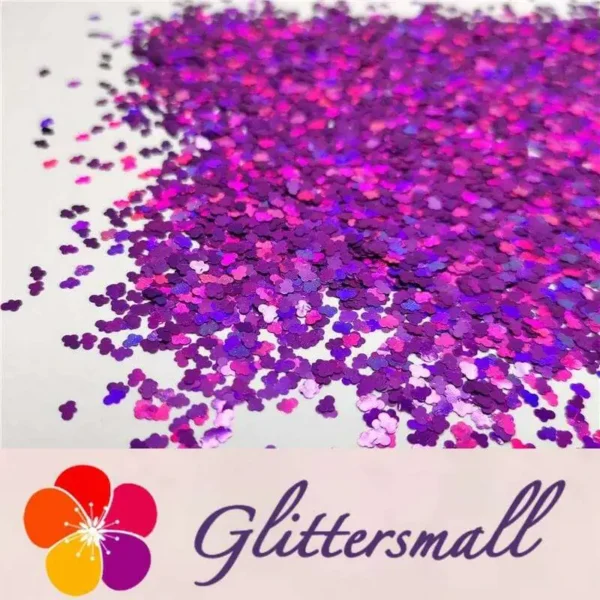 3mm Cloud Shapes Laser Purple Glitter LB0800
