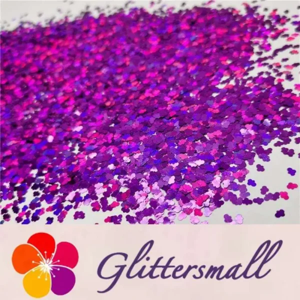 3mm Cloud Shapes Laser Purple Glitter LB0800