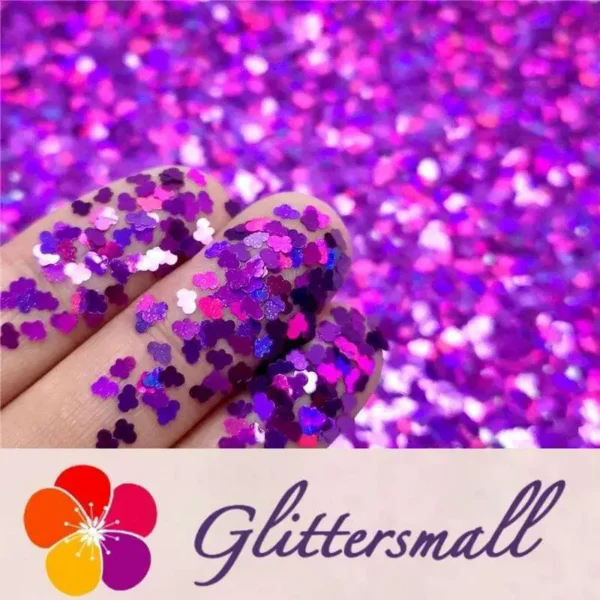3mm Cloud Shapes Laser Purple Glitter LB0800