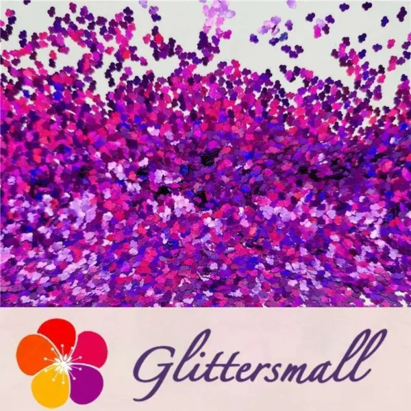 3mm Cloud Shapes Laser Purple Glitter LB0800