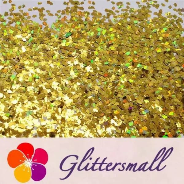 3mm Cloud Shapes Laser Gold Glitter LB0210