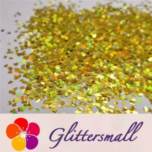 3mm Cloud Shapes Laser Gold Glitter LB0210