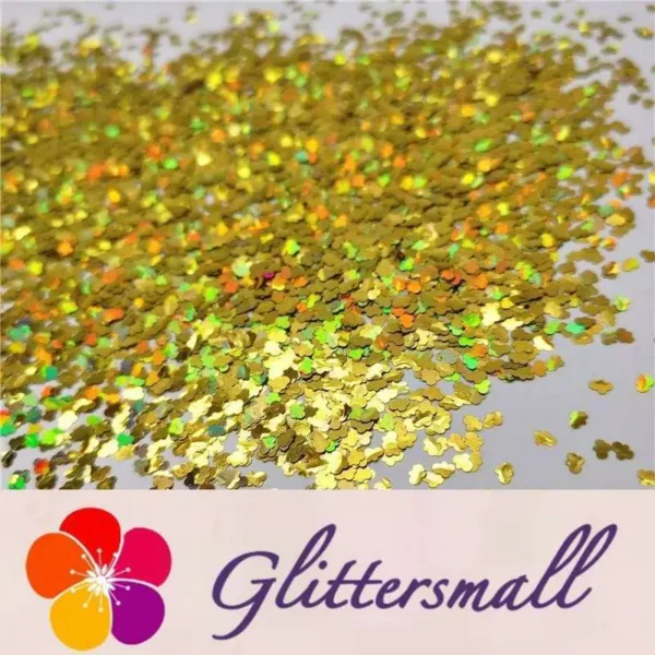 3mm Cloud Shapes Laser Gold Glitter LB0210