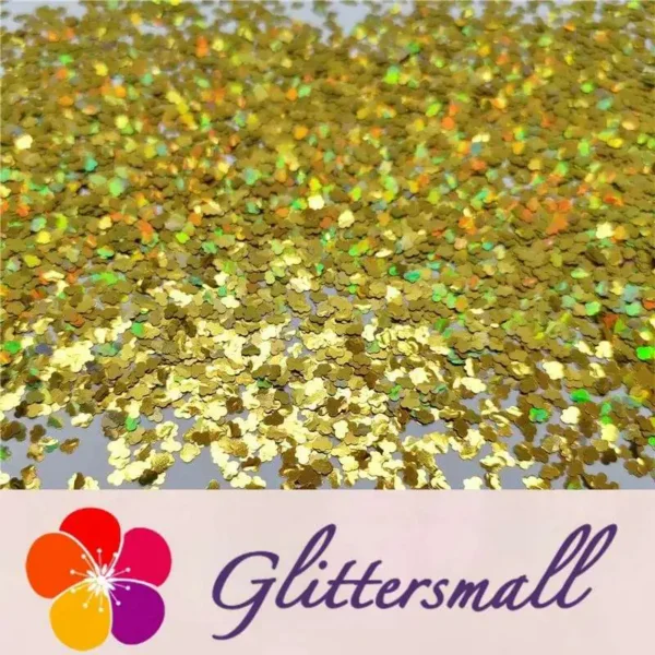 3mm Cloud Shapes Laser Gold Glitter LB0210