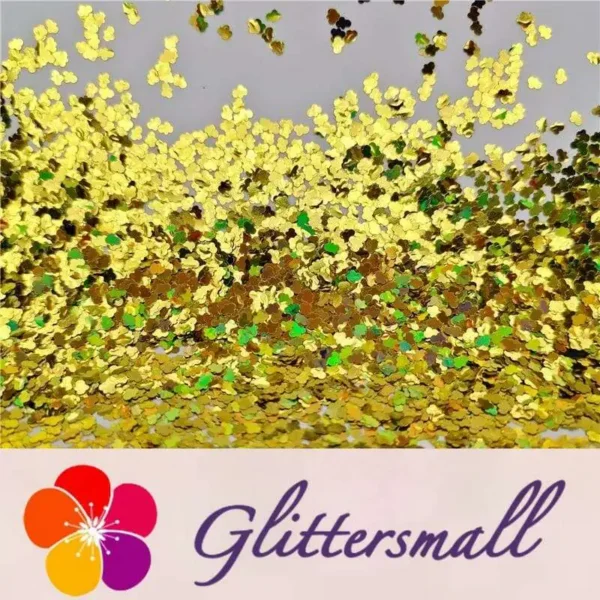 3mm Cloud Shapes Laser Gold Glitter LB0210
