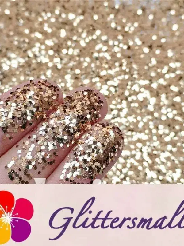 1mm Hexagon Shapes Sand Gold Glitter B0213