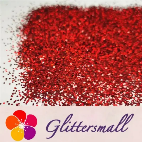 1mm Hexagon Shapes Laser Red Glitter LB0300
