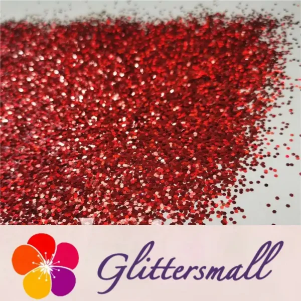 1mm Hexagon Shapes Laser Red Glitter LB0300