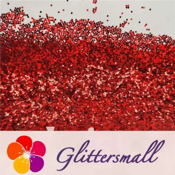 1mm Hexagon Shapes Laser Red Glitter LB0300