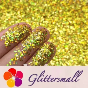 1mm Hexagon Shapes Laser Gold Glitter LB0210