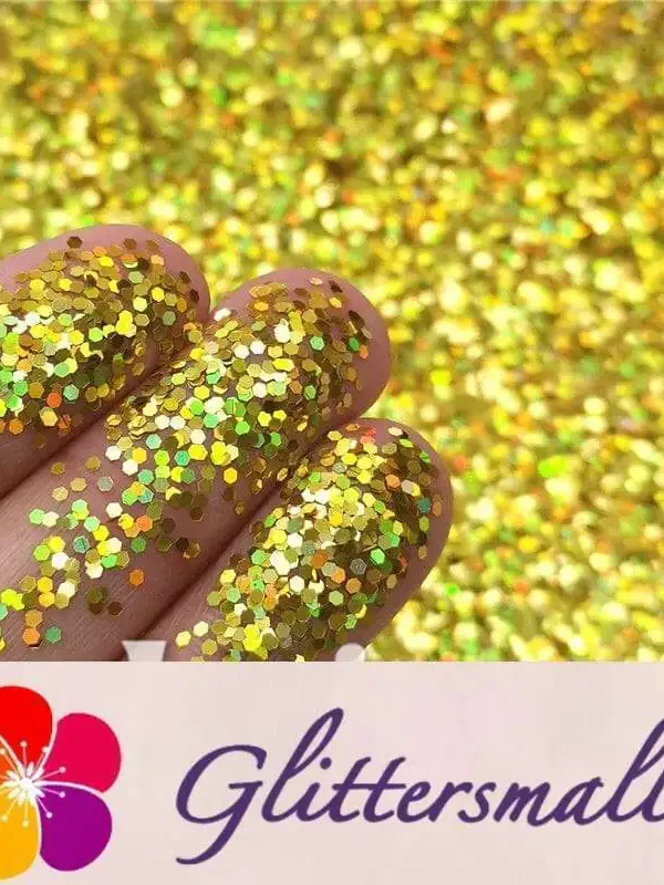 1mm Hexagon Shapes Laser Gold Glitter LB0210