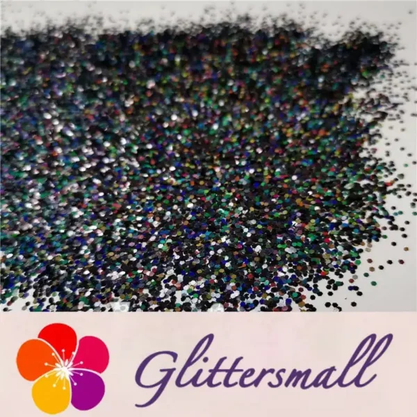 1mm Hexagon Shapes Laser Black Glitter LB01000