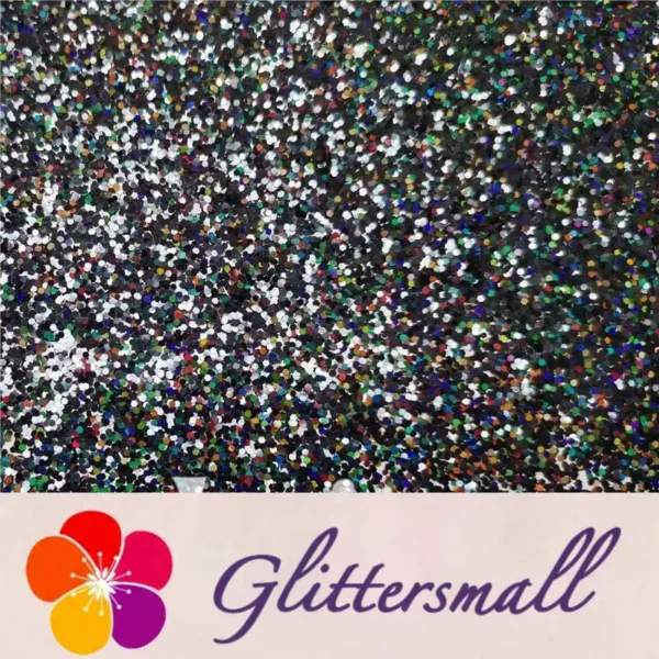 1mm Hexagon Shapes Laser Black Glitter LB01000
