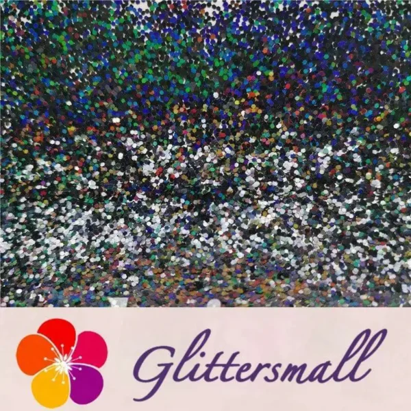 1mm Hexagon Shapes Laser Black Glitter LB01000