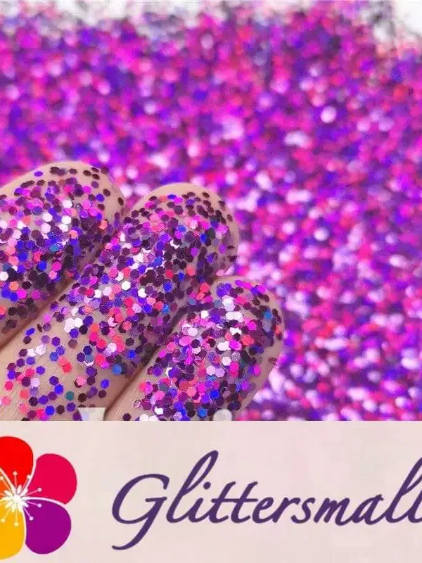 1mm Hexagon Shapes Laser Purple Glitter LB0800