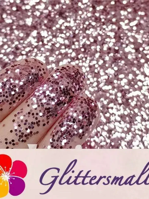 1mm Hexagon Shapes Pink Glitter B0900