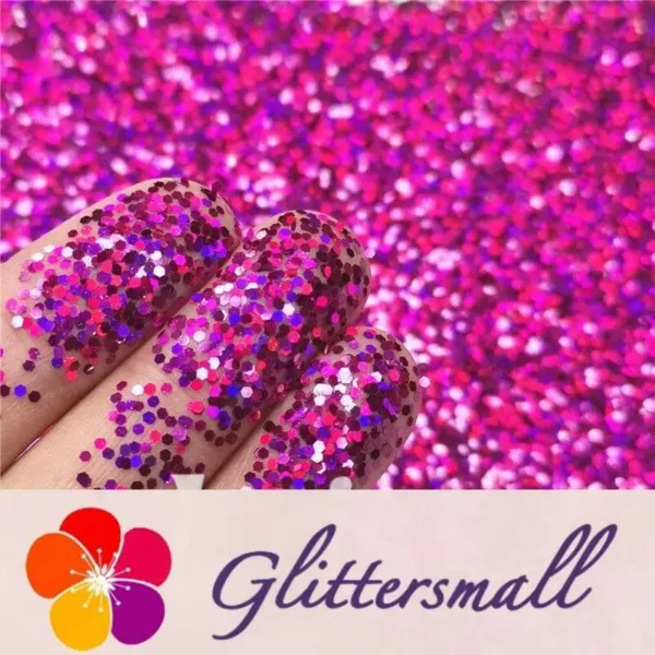 IMG_20200201_165016.webp 1mm Hexagon Shapes Laser Rose Red Glitter LB0900
